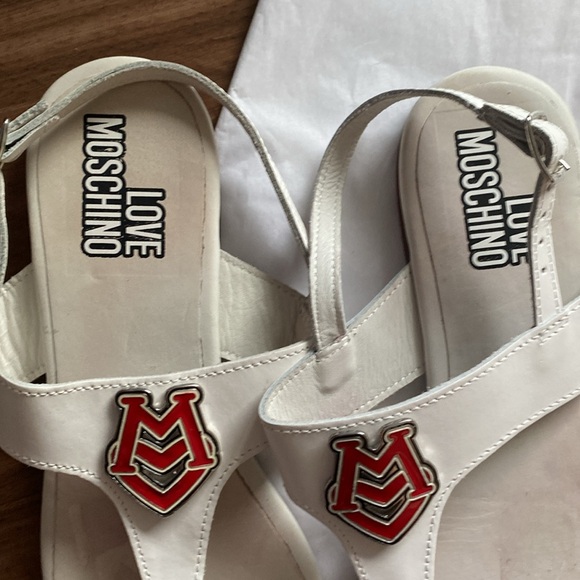 Pre-owned Love Moschino White Sandals -Size 38 - Picture 8 of 11